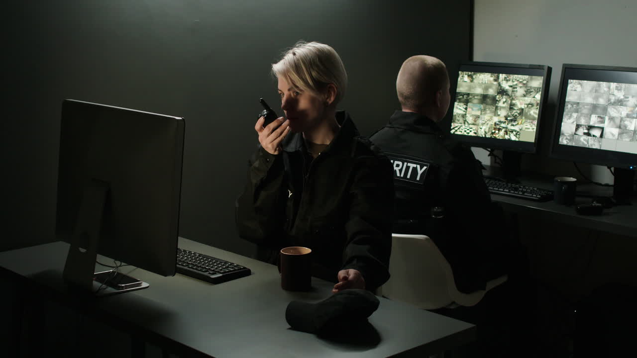 охранники, работающие в комнате