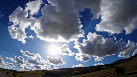 a sunny day with clouds