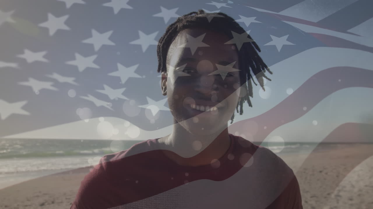 행복한 아프리카계 미국인 여성의 애니메이션 미국 발