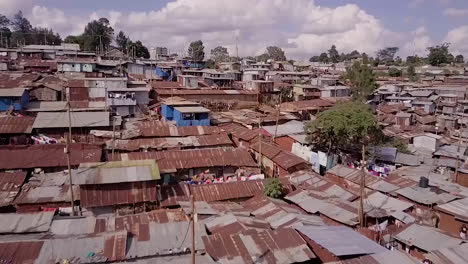 remarkable aerial shot above vast overpopulated slums in kibera nairobi kenya africa 1