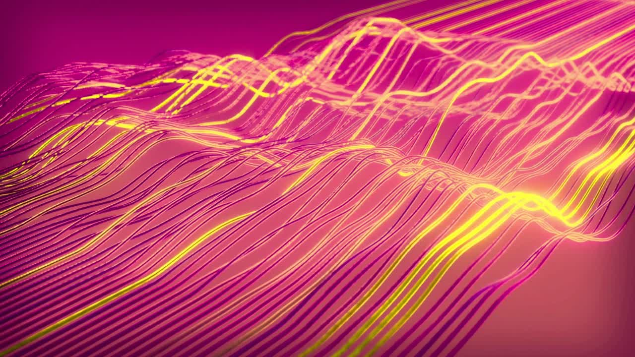 Sfondo astratto dinamico con linee gialle luminose