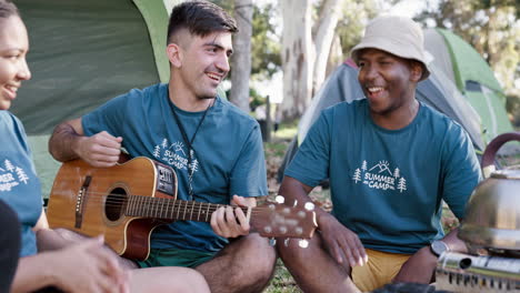 guitar, fun and camping with volunteer friends