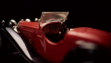 close-up of a red vintage model car