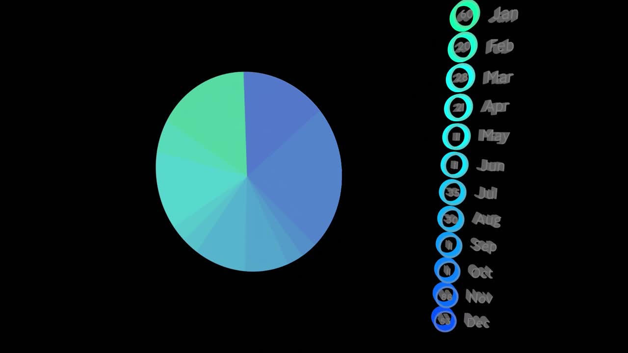 animación del procesamiento de datos sobre un fondo negro