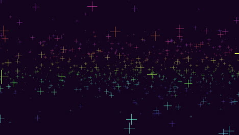 colorida cruz cósmica un patrón futurista de estrellas dispersas en un fondo negro