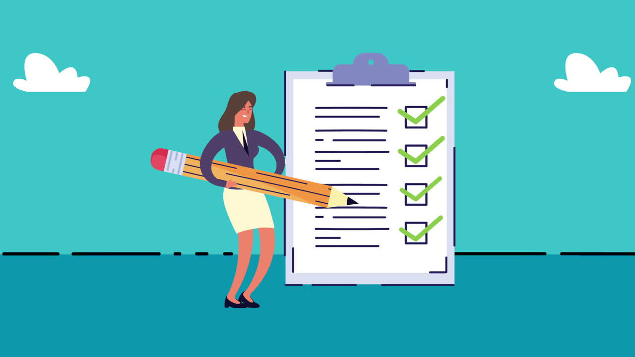 clipboard checklist document format animation