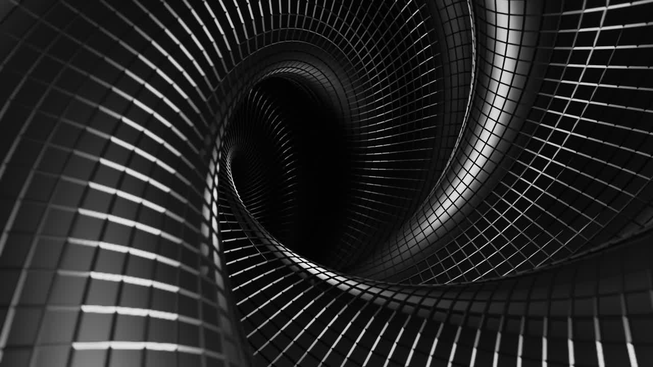 Abstract Metallic Grid Tunnel