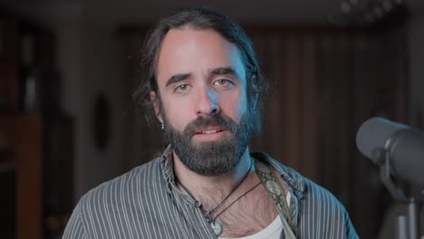 smiling man in home studio