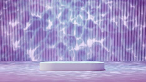 a abstract ripples and white platform purple background