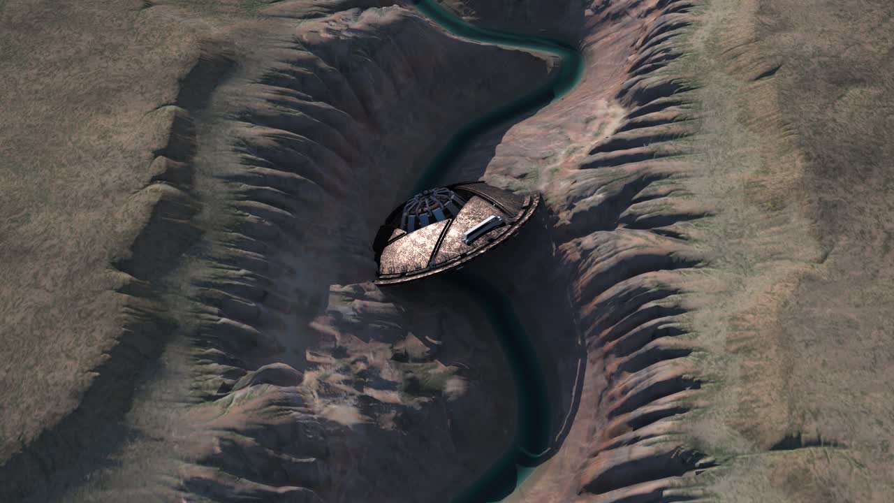 UFO over a Desert Canyon