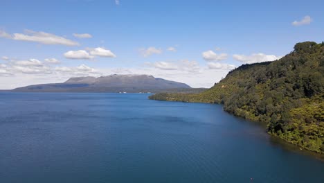 mount tarawera on a clear summer day on new zealand's north island