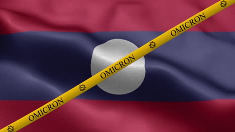 variante omicron y franja de prohibición en la bandera de laos - bandera de laos