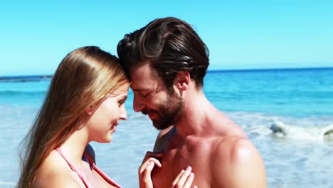 couple having fun on beach