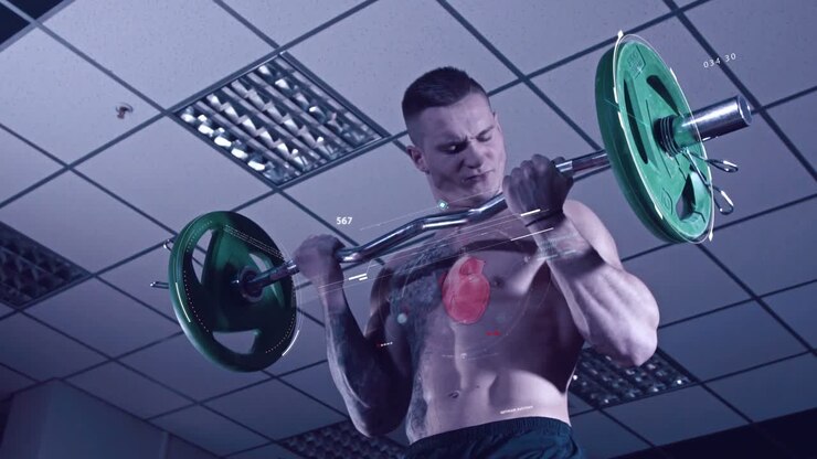 Man Lifting Weights in Gym