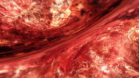 abstract background space exploration with grunge red alien planet texture with a solid surface in outer space. 4k3d rendering galaxy flight fly by the alien red planet, science  technology
