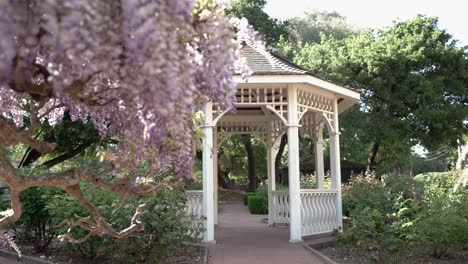 pretty gazebo building in the middle of the park