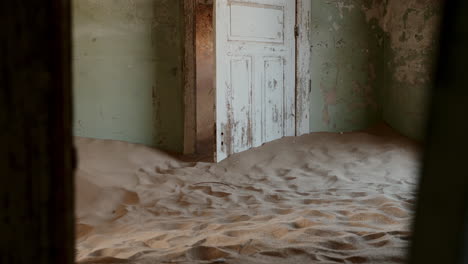 abandoned room filled with sand