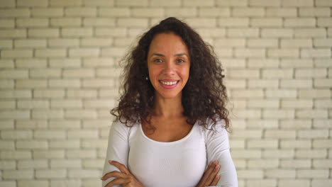 portrait beautiful latin woman with smile and happy feeling