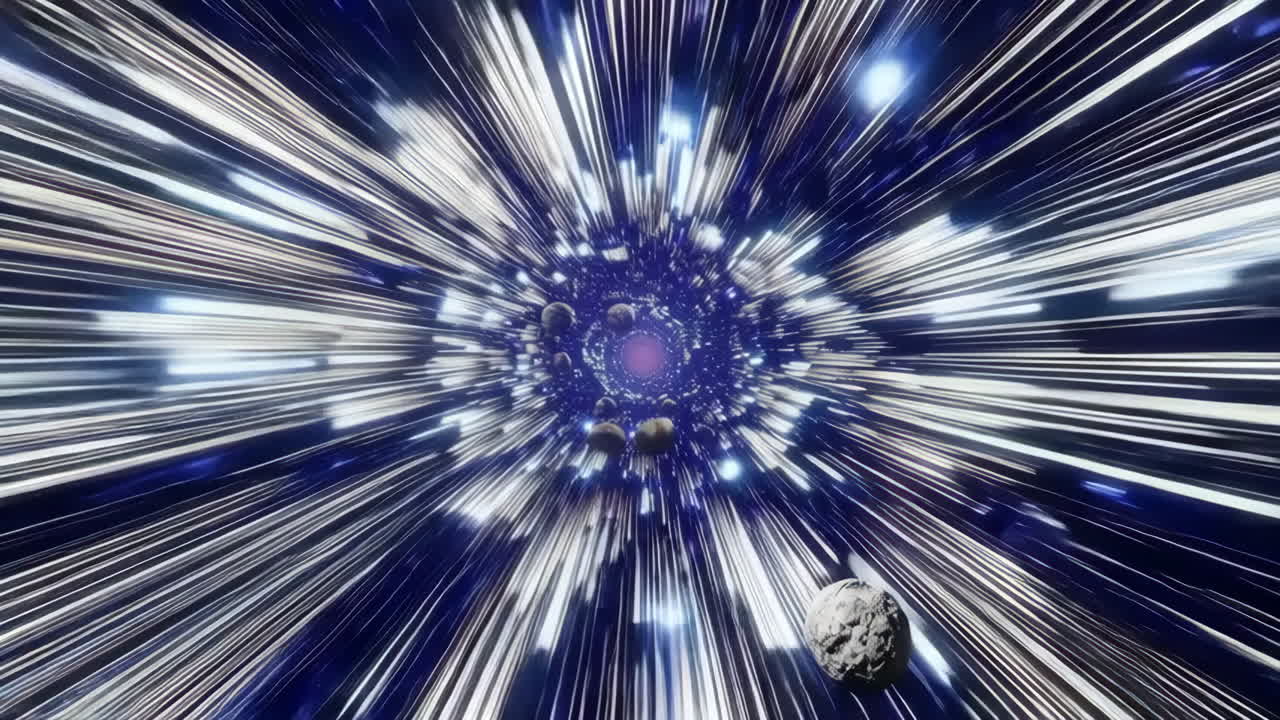 Hyperspace Tunnel with Planets