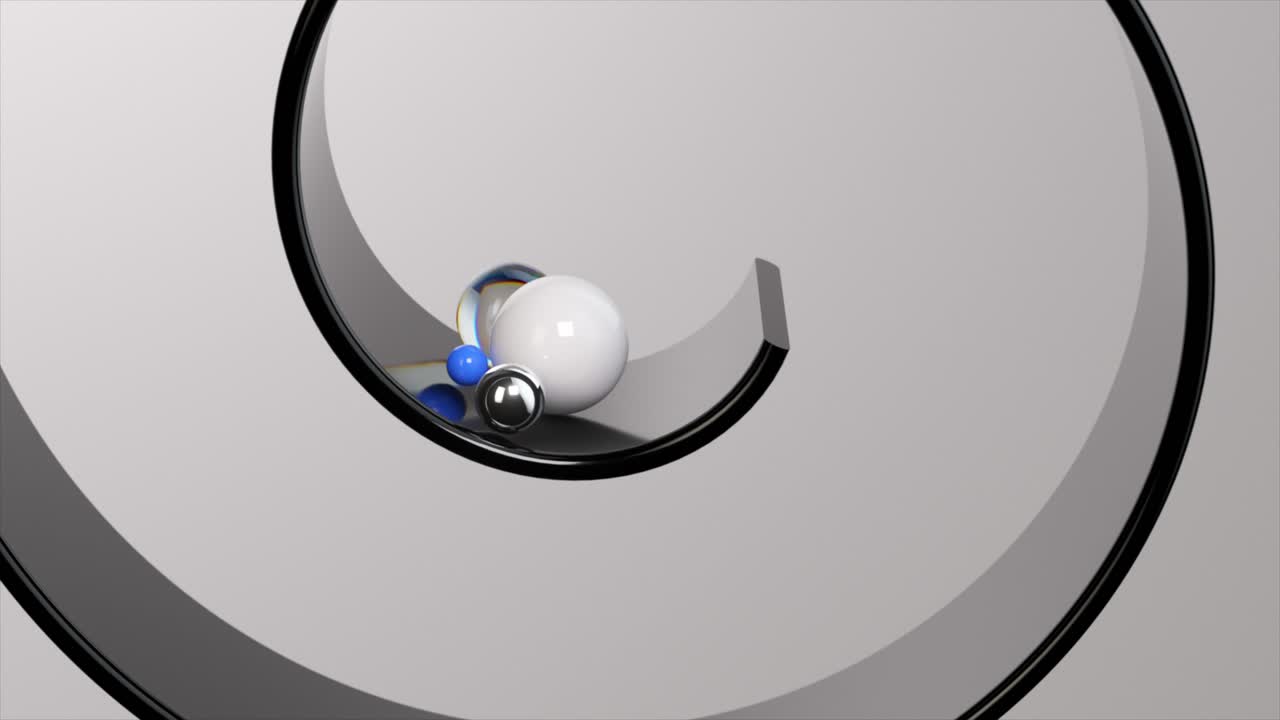 representación abstracta en 3d de esferas en una espiral