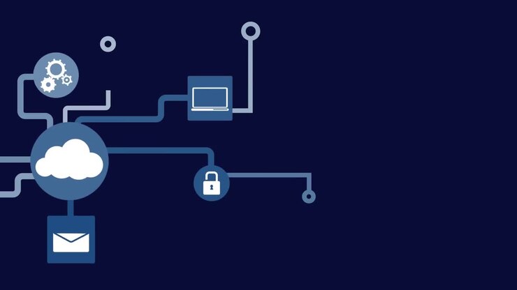 Animation of network of connections in blue background