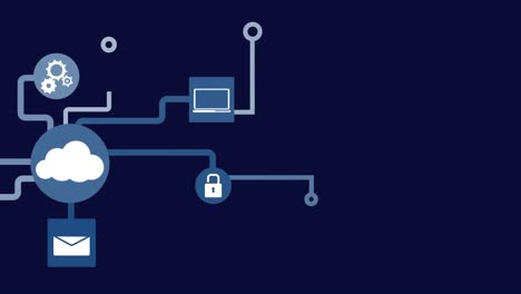 Animation of network of connections in blue background