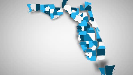 motion graphics mapa animado de florida formándose - blanco