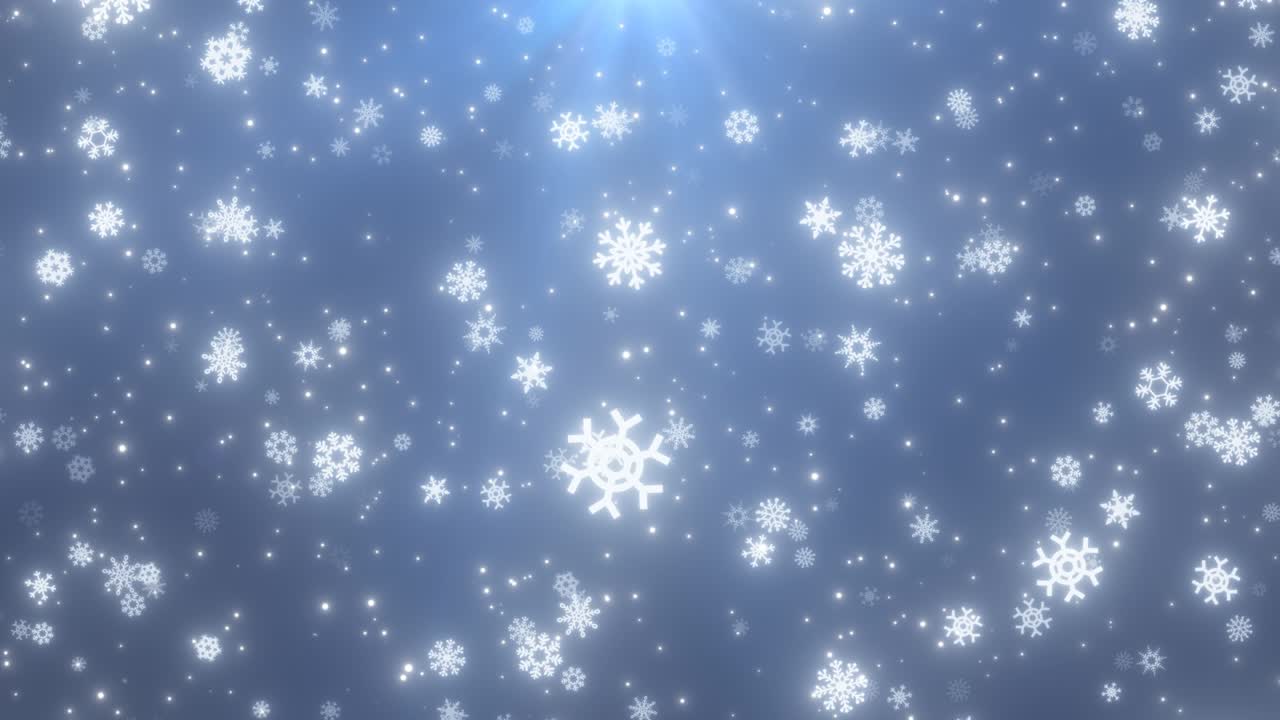 Falling Snowflakes and White Snow Particles Winter Christmas Holiday - 4K Seamless VJ Loop Motion Background Animation