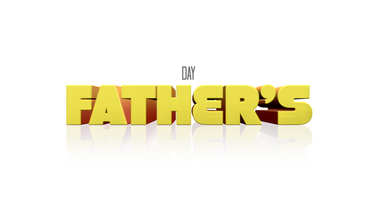 Cartoon yellow Fathers Day text on white gradient