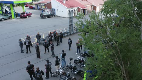 bikers gather in city lot for motorcycle rally in kerava, finland