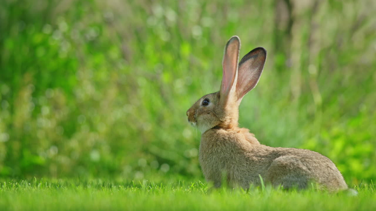 conejo en un campo de hierba