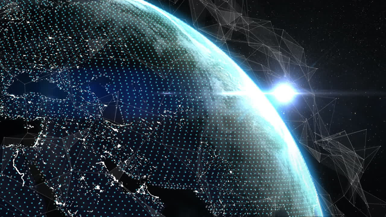 Close up of the Earth turning on itself