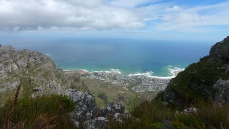 a time lapse of camps bay taken on top of platteklip gorge with the ocean in the background. film with a gopro hero 7 black.