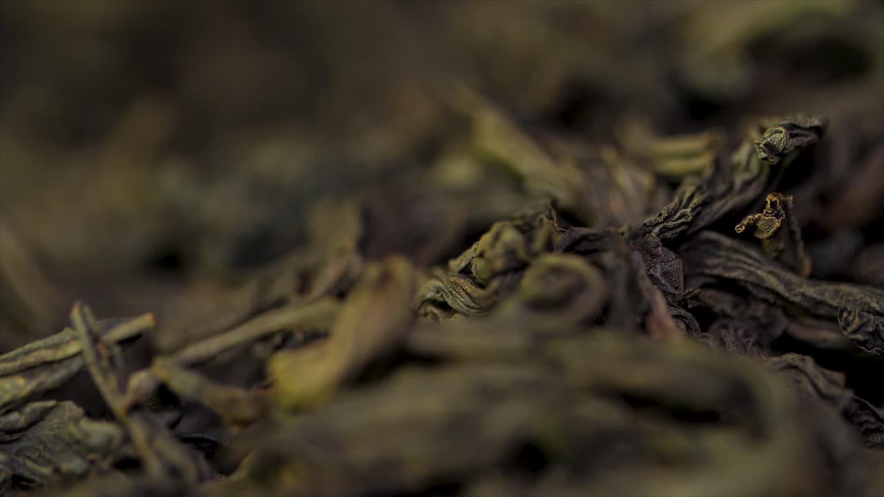 primer plano de hojas de té secas