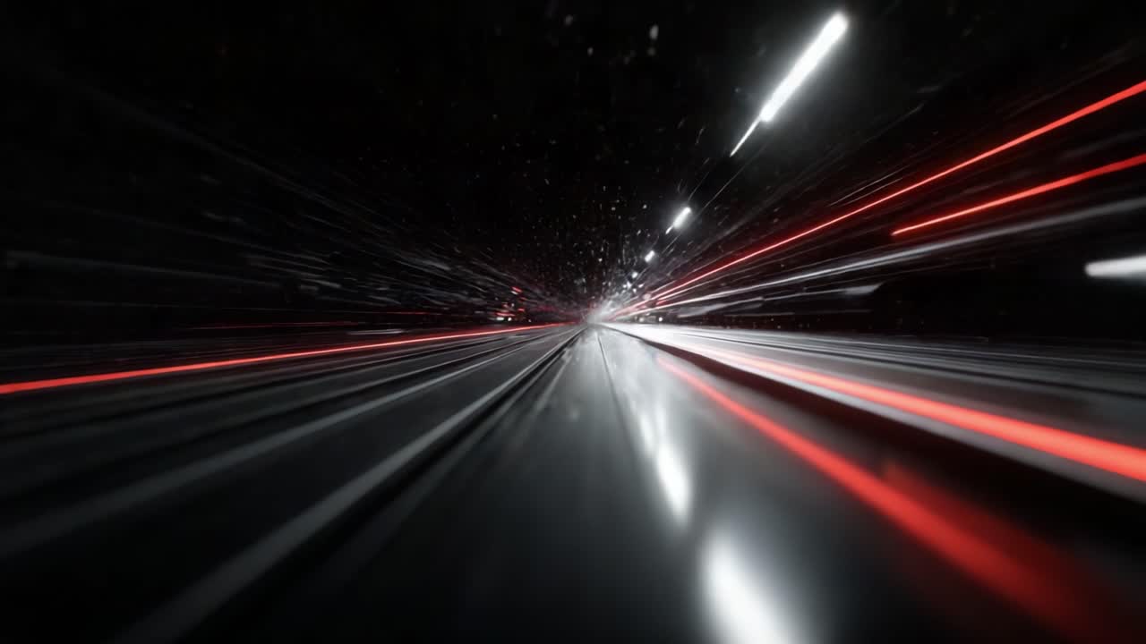 Dynamic Visual Representation of Speed and Motion: A Stunning Exploration of Lines and Light Emanating from a Central Point in Virtual Space