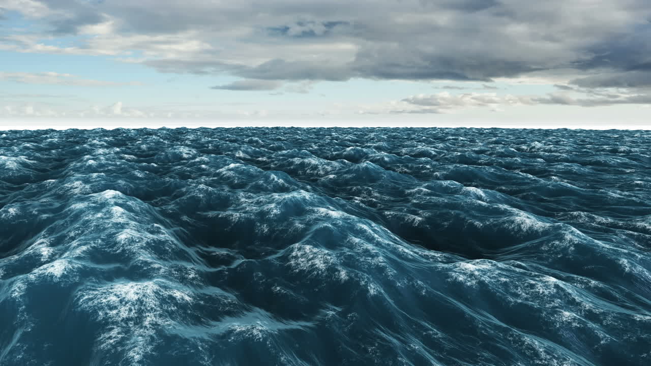 océano azul tormentoso bajo un cielo oscuro