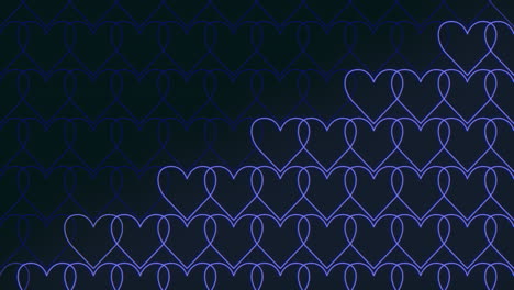 Purple-neon-hearts-pattern-on-black-gradient