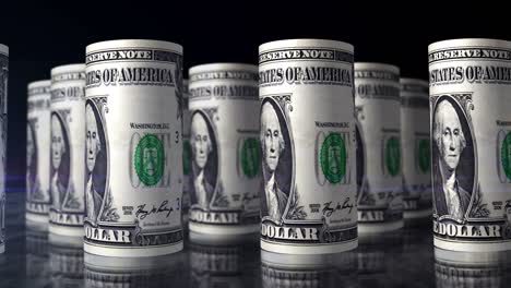 dollar money banknotes rolls seamless loop