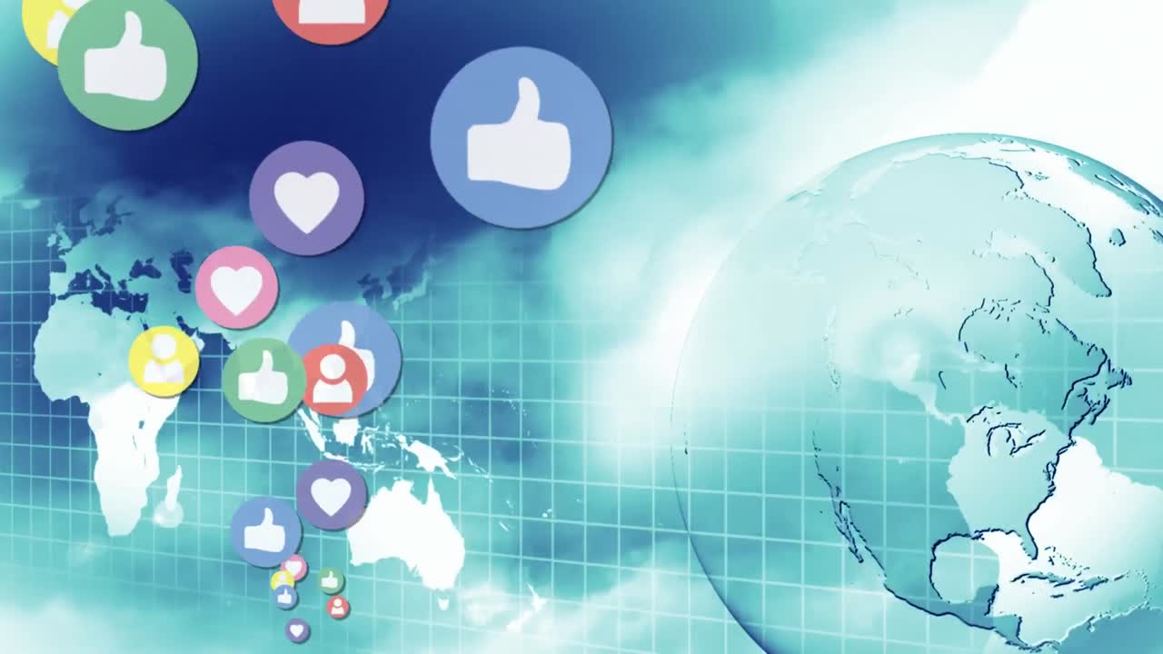 소셜 미디어 아이콘과 세계