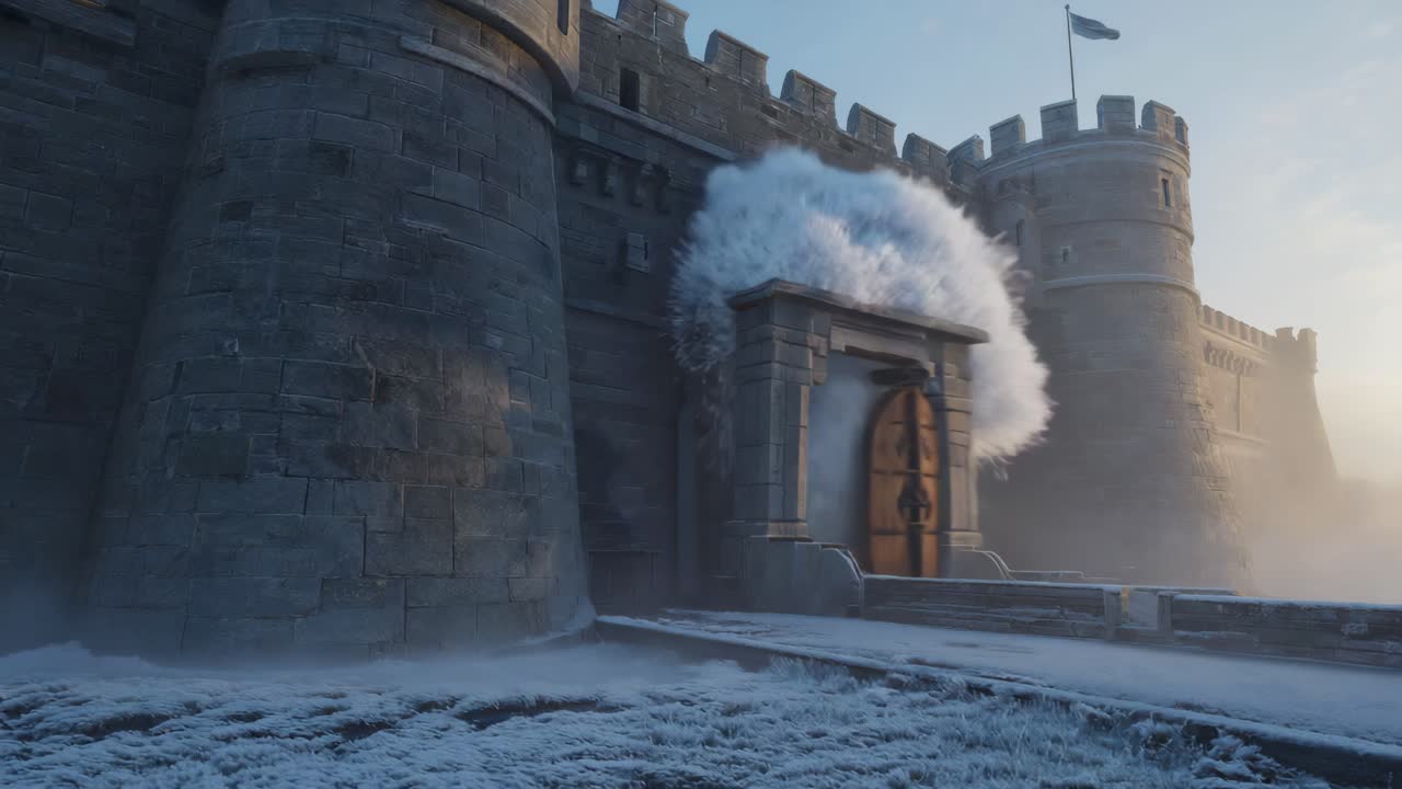 Castle under siege with water