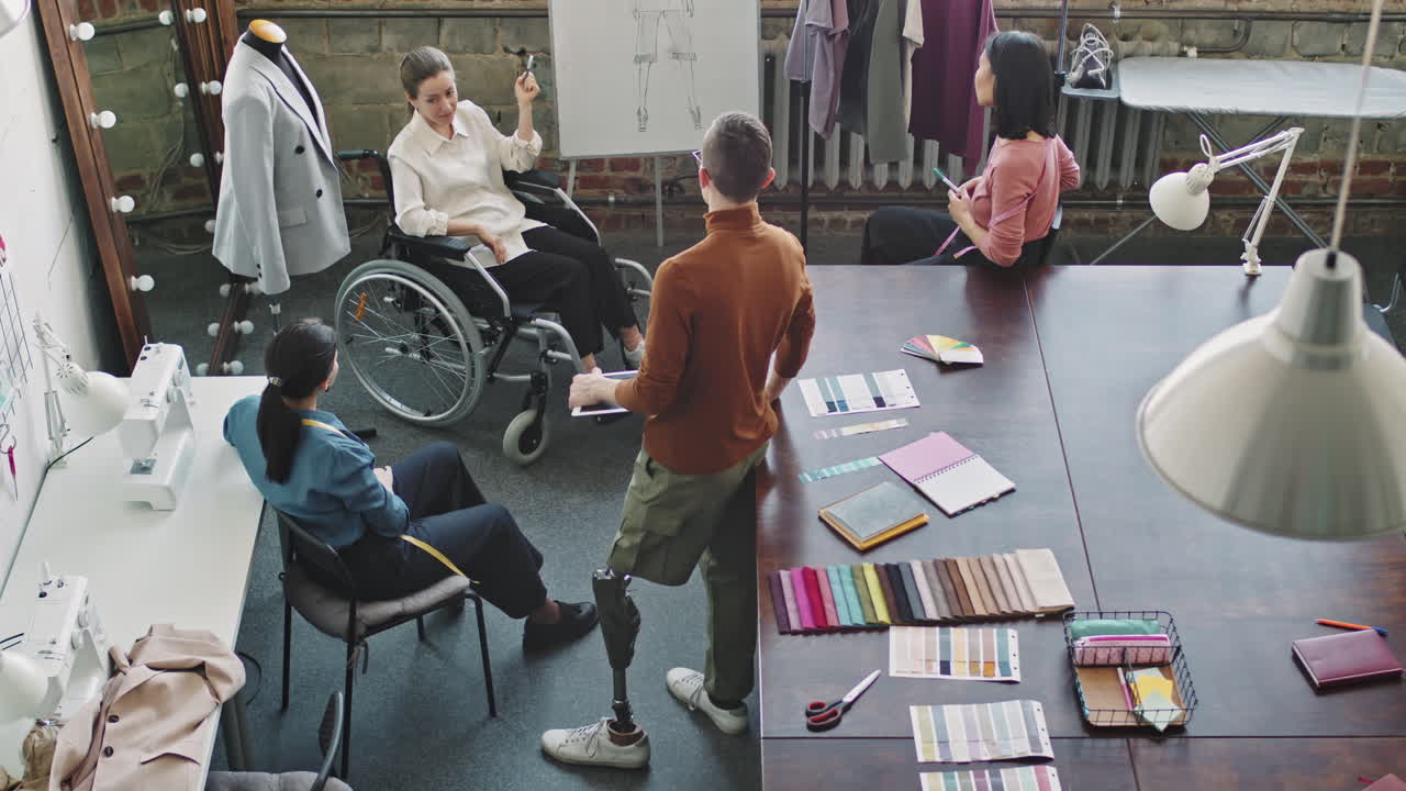 Diverse Team of Fashion Designers Having Meeting