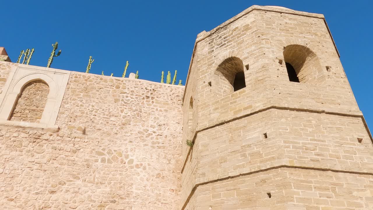 Fortification stone walls of Kasbah of the Udayas in Arabic city of Rabat