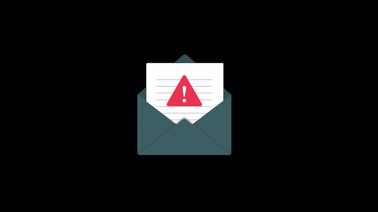 Animated Warning Message in Open Envelope