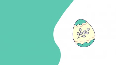 4k video of cartoon easter egg design in flat style.