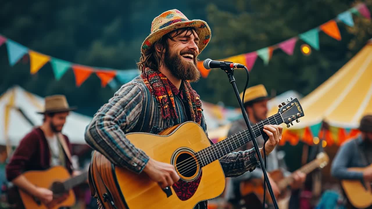 Band performing at a music festival