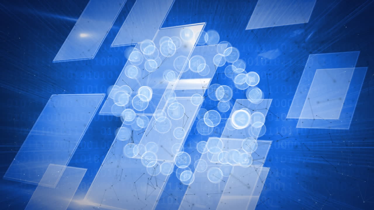 블루 스크린을 통해 연결 네트워크와 함께 지구의 애니메이션