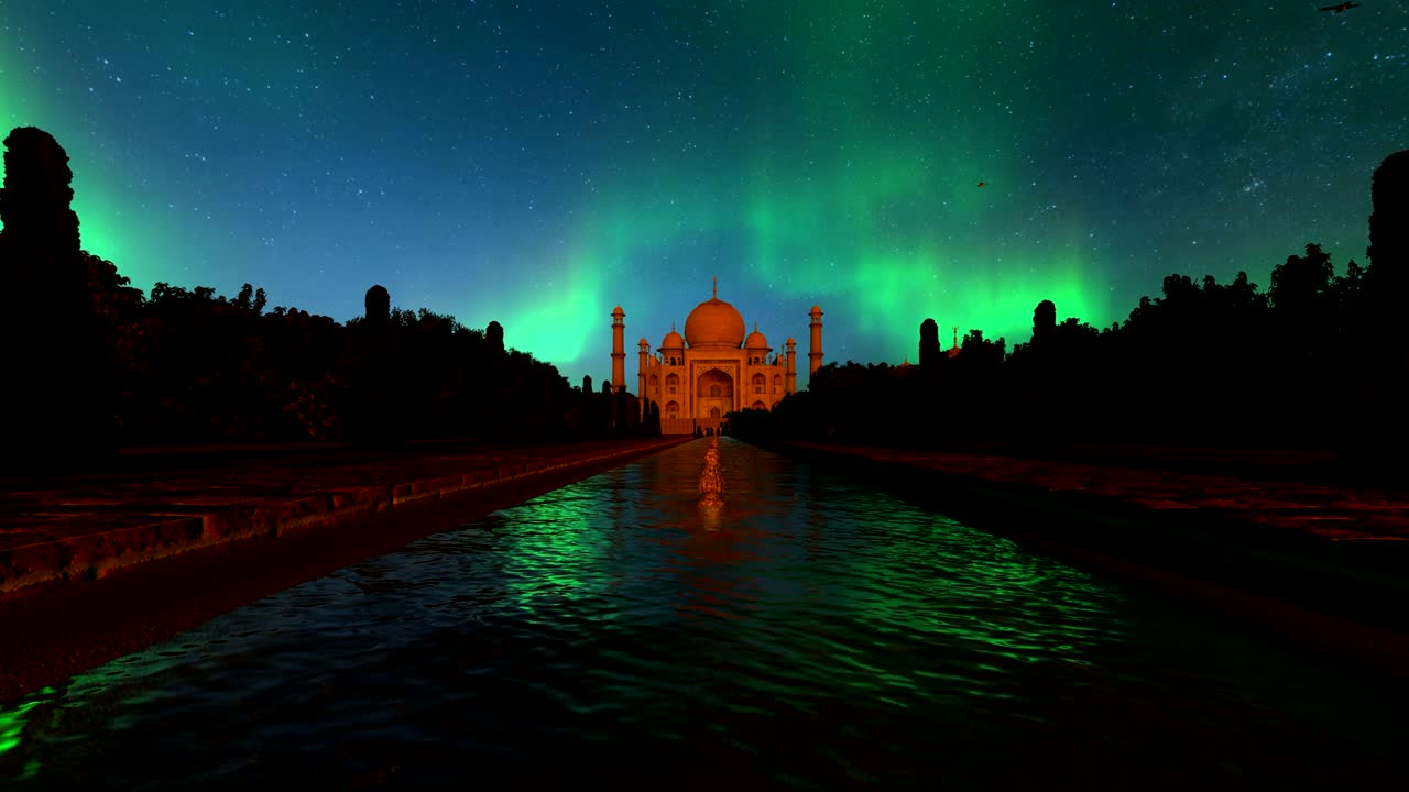 북쪽 빛과 함께 추상적인 타지 마할