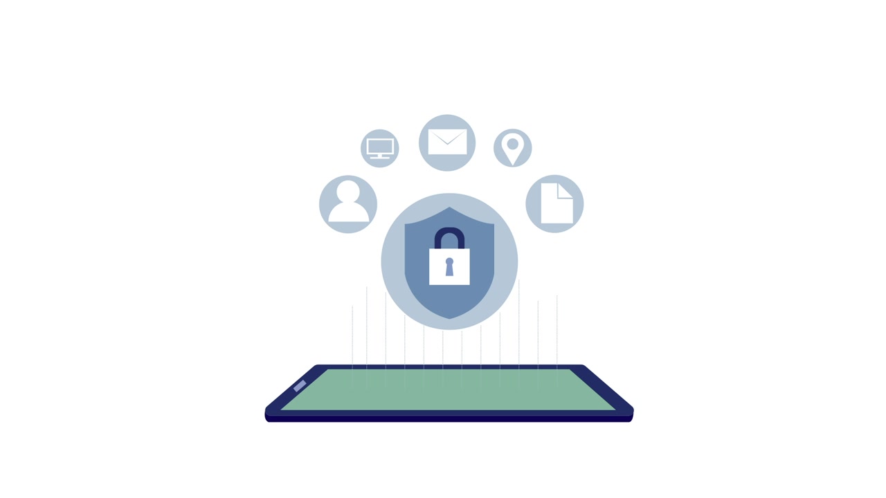 Animated Infographic of Data Protection on a Mobile Device