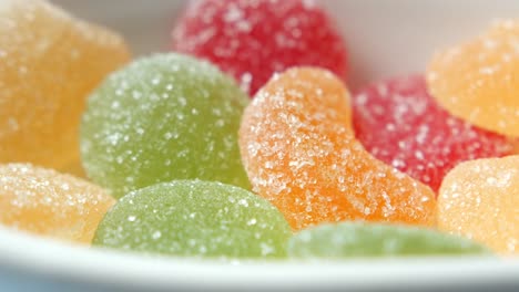 colorful sugar-coated jelly candies in a bowl