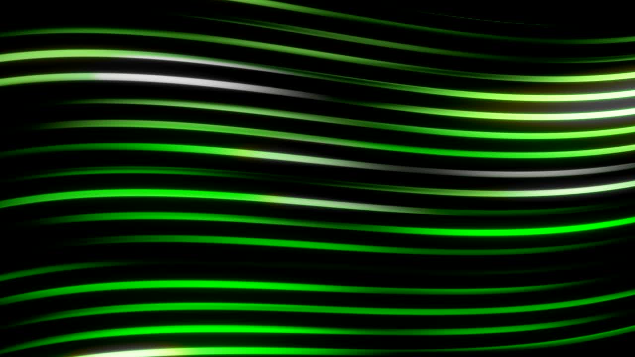 Sfondo astratto con onde neon verdi in loop